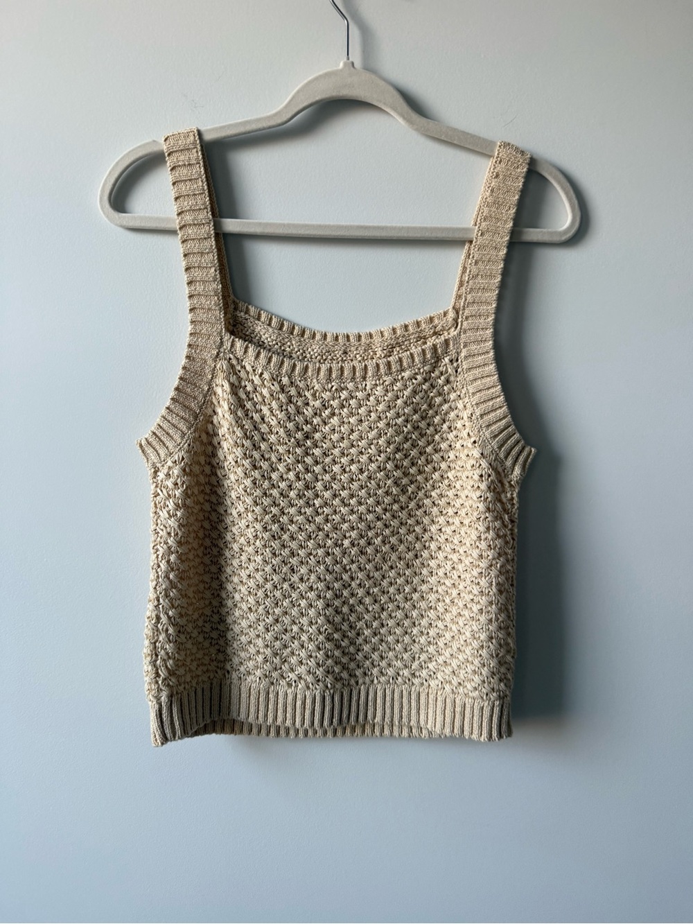 J. Crew Cream Crochet Knit Tank - Picture 2 of 3
